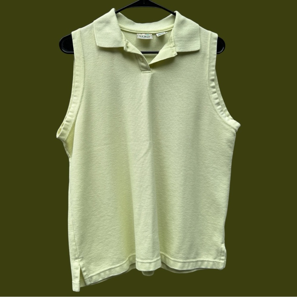 L.L.BEAN Women’s Yellow Polo Tank Top M